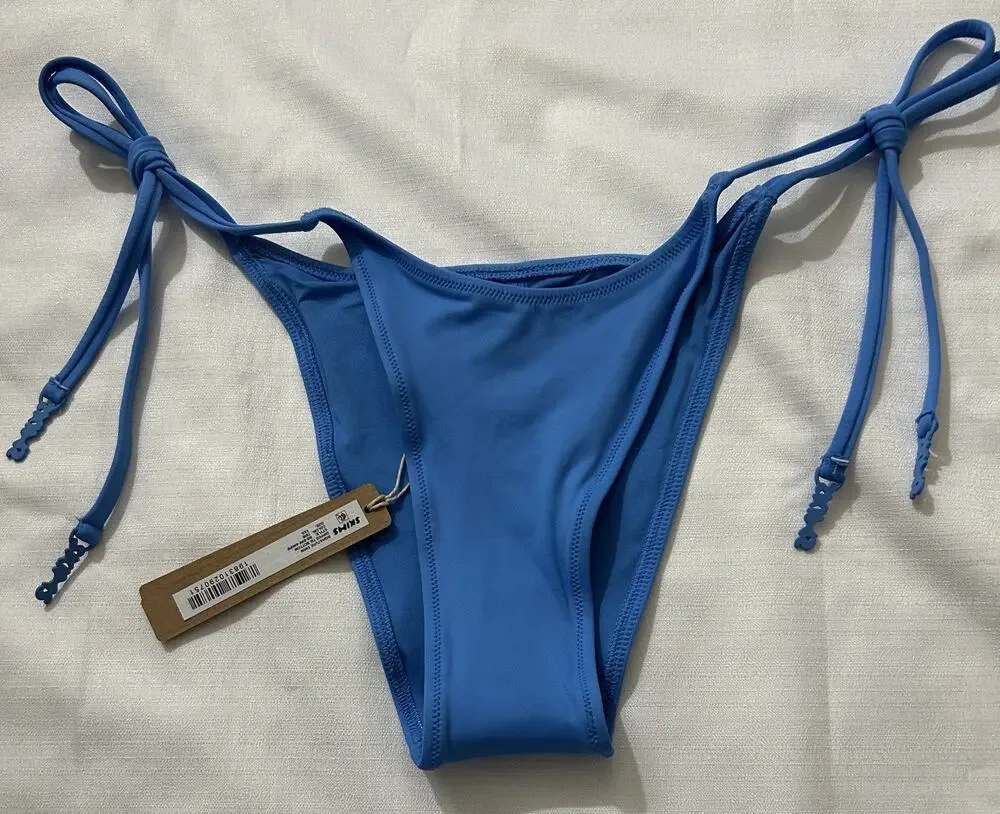 Skims NWT Recycled Swim Dip Tie Bikini Bottoms Tide Blue Size XXS
